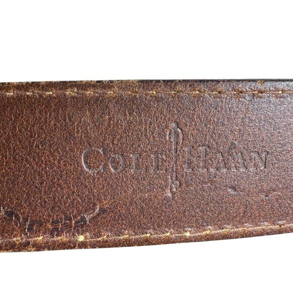 Cole Haan Brown Leather Channel Detailing Belt – Size 42 – EUC - Picture 6 of 12